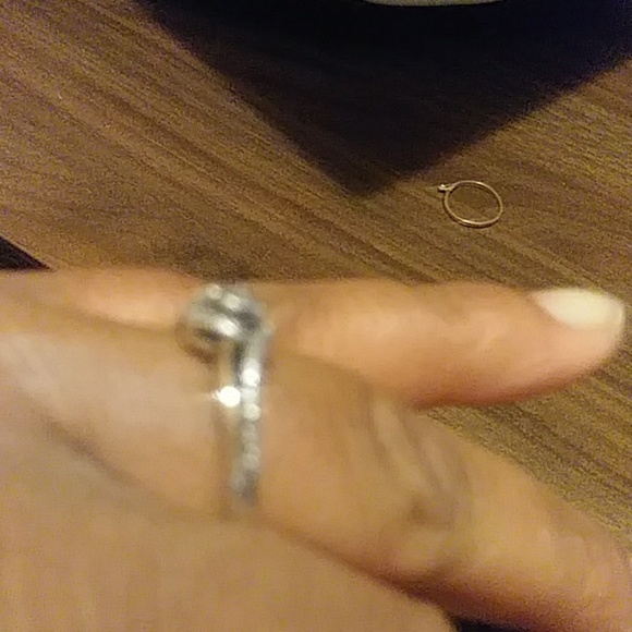 Vintage diamond heart ring 925 and 10k - Picture 3 of 3